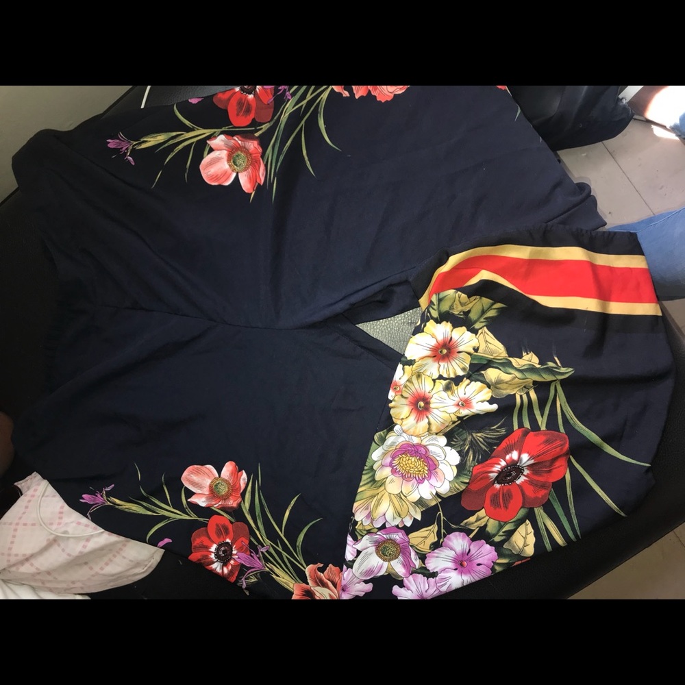 Wide leg flare floral pants